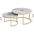 Rock slab mother coffee table [including cushion] 80+60 diameter