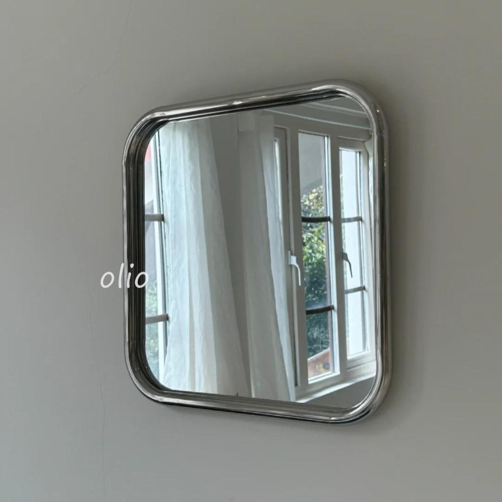 Ins blogger's same style makeup mirror bathroom mirror stainless steel bathroom dressing mirror b&b decorative wall hanging round mirror