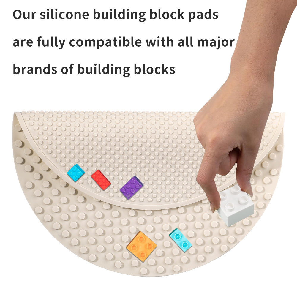Manufacturer creative children's educational silicone building block mat soundtrack paste size particles double-sided silicone building block toys