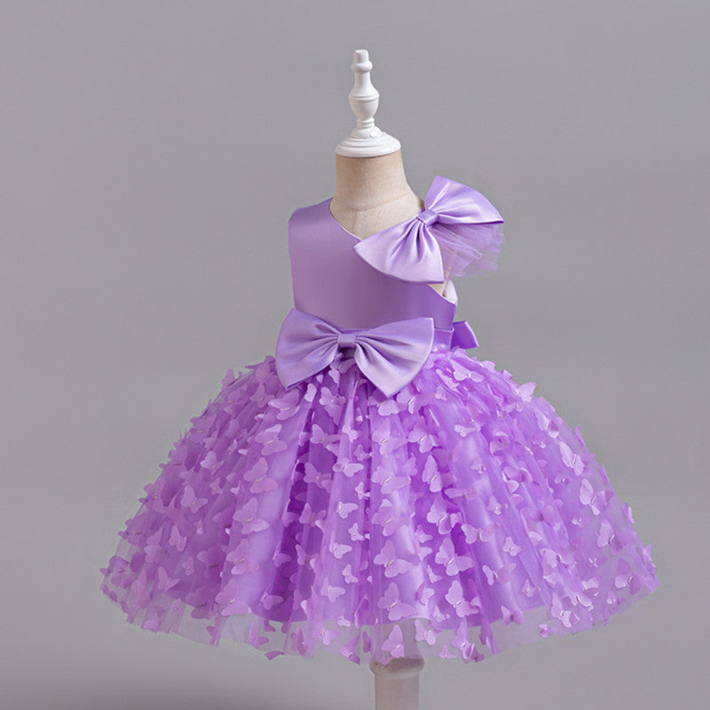 Amazon's new children's clothing skirt butterfly children's dress puffy mesh princess dress little girl model catwalk dress
