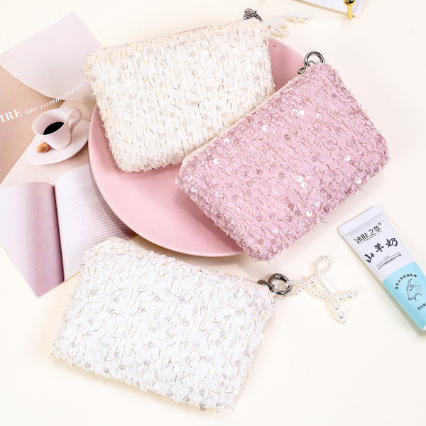 Sequined change bag Fashion women's INS wind travel storage bag Exquisite high-end sense Portable foreign style Hand wash bag