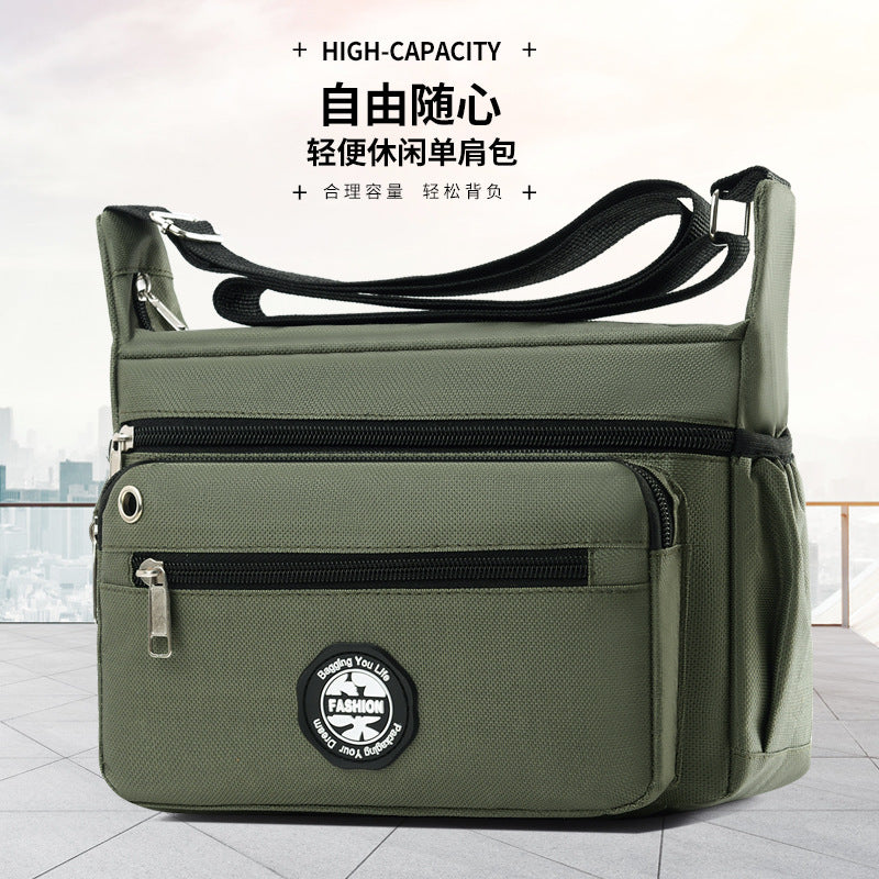 New shoulder bag large-capacity anti-splashing and wear-resistant backpack multi-pocket fashionable men's business leisure   bag