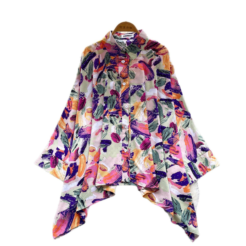 Korean style commute chic: skin-friendly, breathable printed shirt for women - new spring collection, long sleeve, loose fit, open front cardigan, stylish and trendy top
