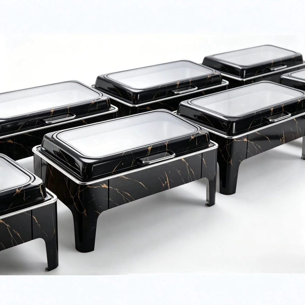 New stainless steel restaurant hotel wedding hydraulic marble insulated pot 9l fuel oil heated food warmer