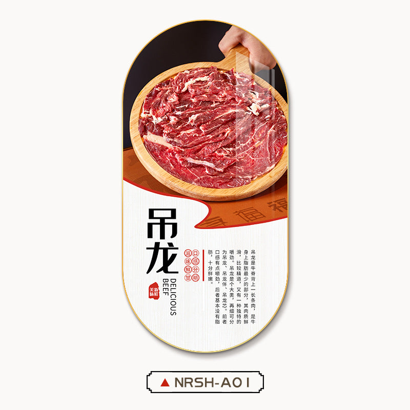 Chaoshan beef hot pot shop decorative painting beef part map poster mural hotel box restaurant barbecue shop hanging painting