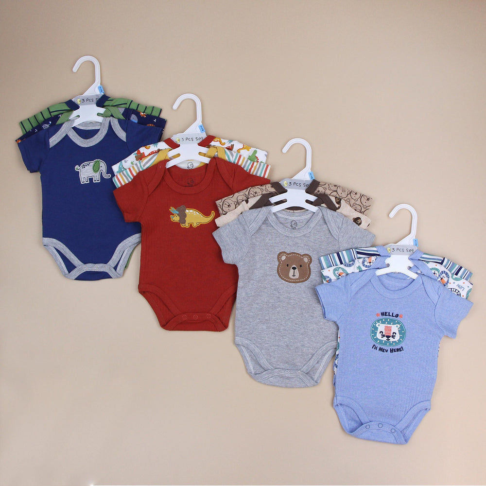 Baby short-sleeved butt-covering cotton girl boy baby triangle khaki suit jumpsuit rompers children's clothing new arrival