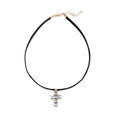 Dark style cross necklace wholesale cross-border stylish choker diamond necklace women's niche accessible luxury fashion necklace