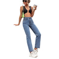 Pre-sale 20097#  cross-border women's fashion european and american retro fashion high waist denim straight pants