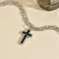 Cross pendant wholesale european and american cross-border dark necklace personalized punk diamond multi-layer combination chain clavicle chain