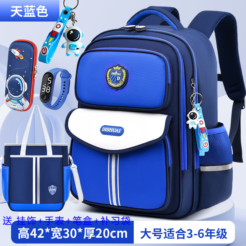 2026 new school backpack for elementary school students, grades 1-6, boys and girls, ultra-lightweight, load-reducing, and spine-protecting