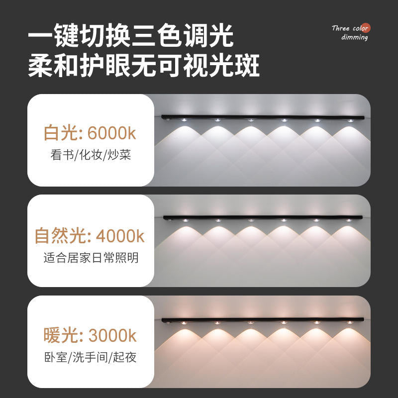 Creative human body sensor light cat eye hill ripple light strip led rechargeable entrance wine cabinet cabinet light strip