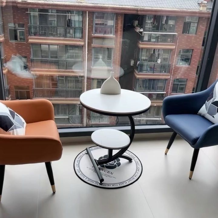 Balcony table and chairs, one table, two chairs, three-piece set, outdoor popular casual coffee table, table, sofa, several net round tables