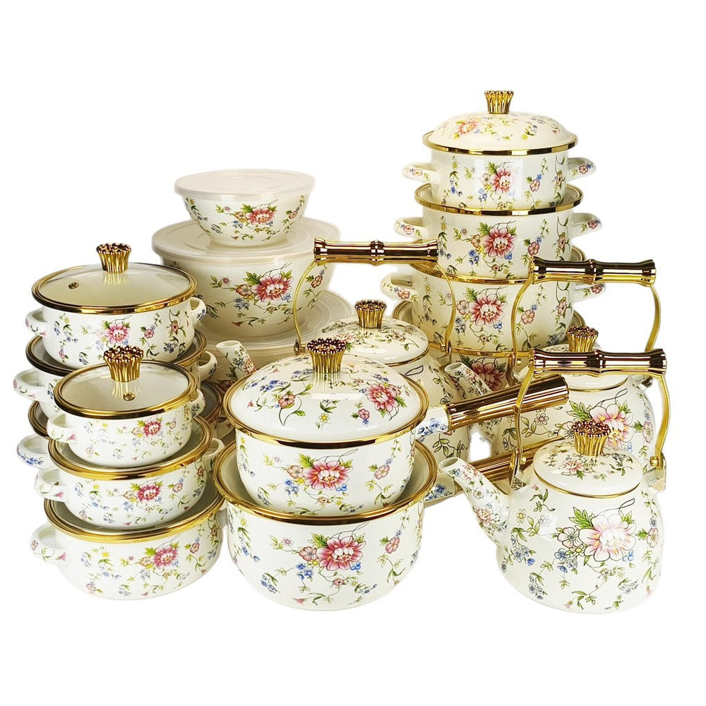 hot-selling thousands of beauties, flowers, birds and fragrant roses 20/24/30cm enamel soup pot
