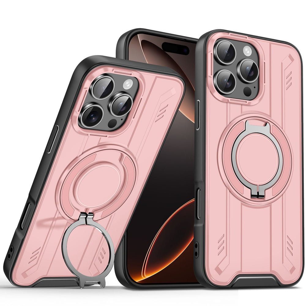 Lingsheng rotating integrated magnetic holder is suitable for iphone17pro mobile phone case armor anti-fall apple 11 cross-border