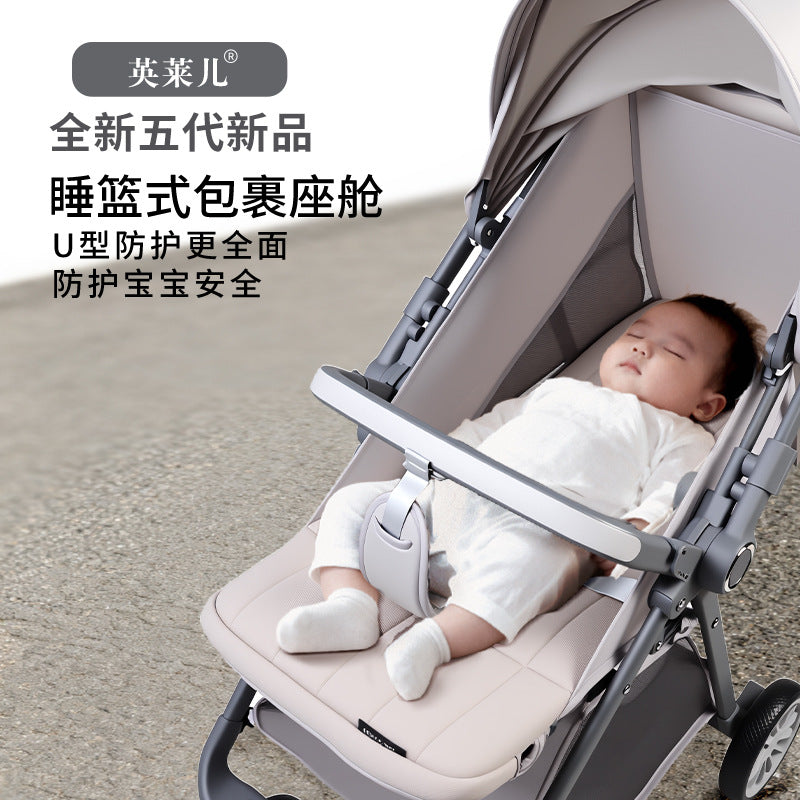 Baby pocket stroller lightweight foldable pram one-click folding stroller for outdoor walking - wholesale