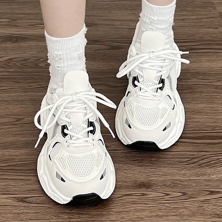 Dad shoes women's 2026 summer autumnew arrival women's mesh breathable whiteheight increaser small casual sports women's shoes