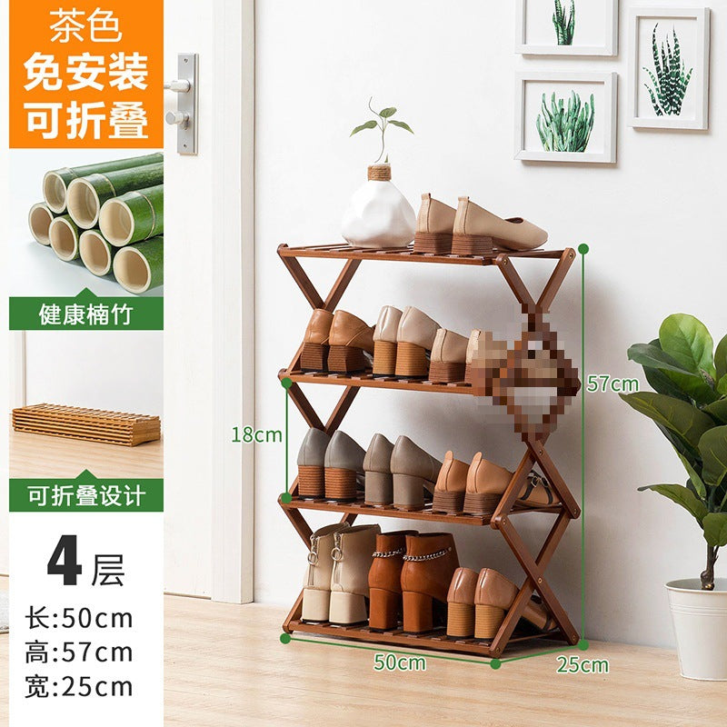 Simple shoe rack, shoe cabinet, wooden dormitory, covering a small area, multi-layer dust-proof entry door at the door, shoe rack, storage rack