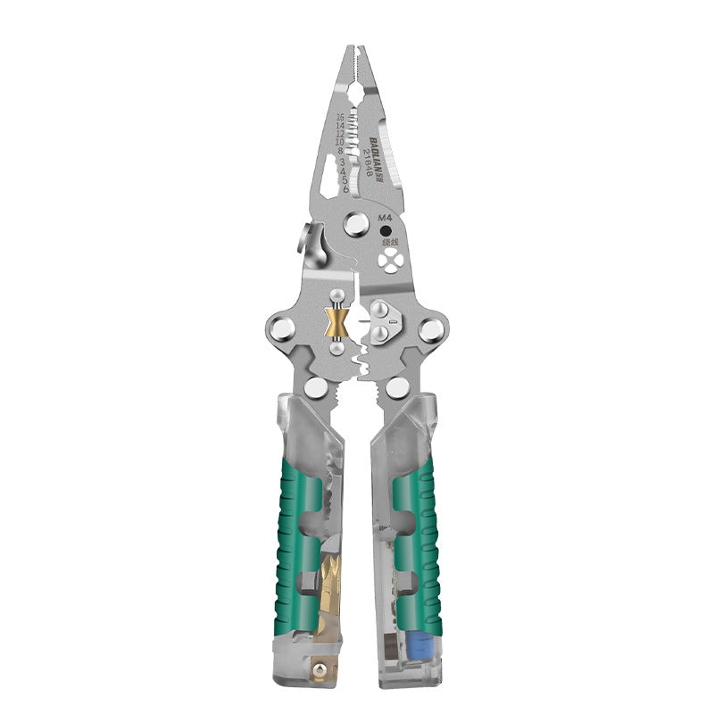 Baolian foldable electrical tester wire stripper - electrician's multi-tool: wire connector pliers, wire cutter, and stripping tool