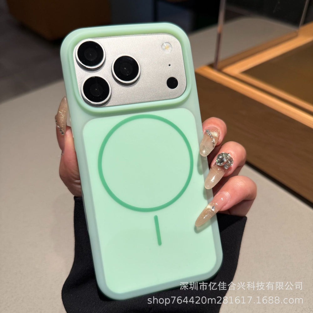 Ice cream jelly thin ring magnetic suction suitable for apple 17pro mobile phone case iphone16 liquid silicone anti-fall case