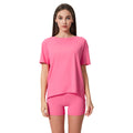 Spring/summer new collection: brushed, barely-there feel yoga short sleeve top. stylish and versatile for everyday wear, breathable, minimalist, and relaxed fit. yoga top ds079
