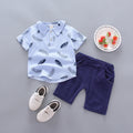 newborn & infant set: feather-weight kids' shirt & single-breasted shorts - hot-selling two-piece outfit for export