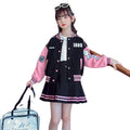 Baseball uniform girlsuitkorean style trendy clothing spring & fall clothing new arrivalchildren'spreppy stylejkpopularpleated skirt