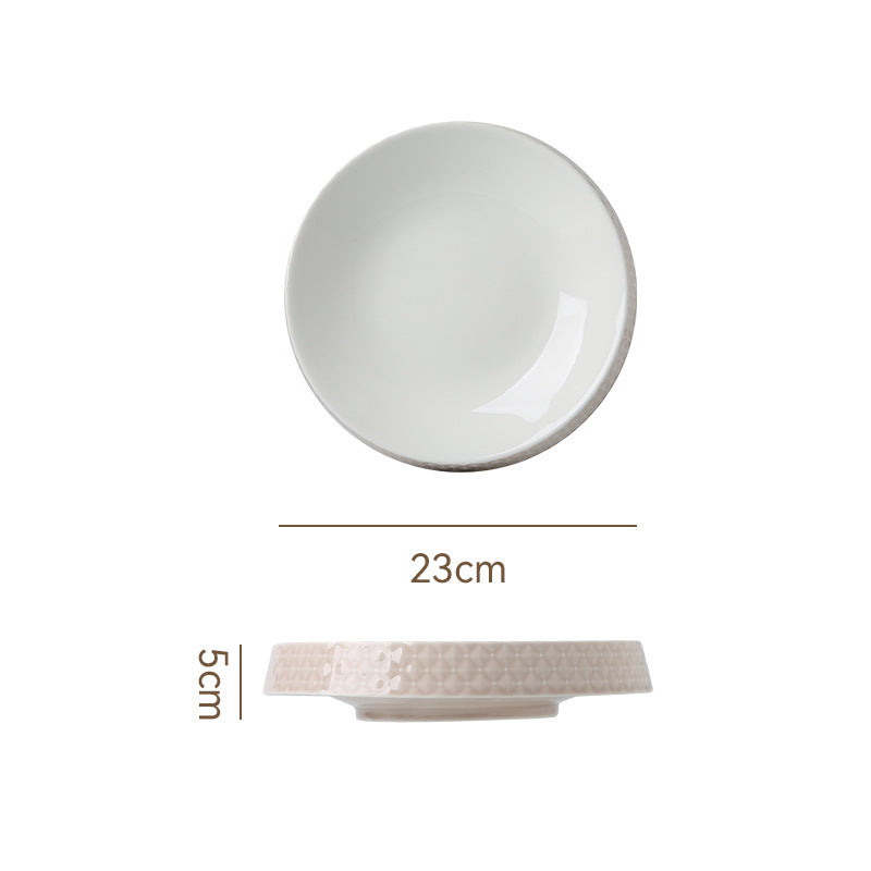 Scandinavianinsfor homerestaurantpure color ceramic set combinationstylish high-looking western food steak plate salad bowl