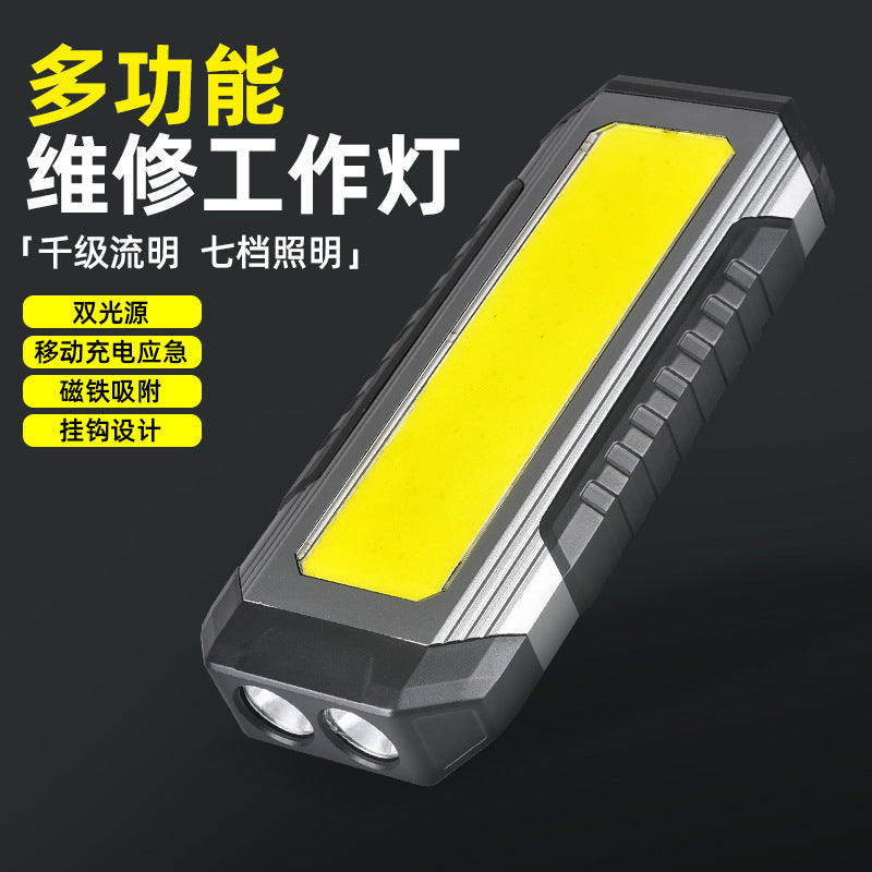 Cross-border new LED work light Type-C charging auto repair light with magnet hook multi-function flashlight