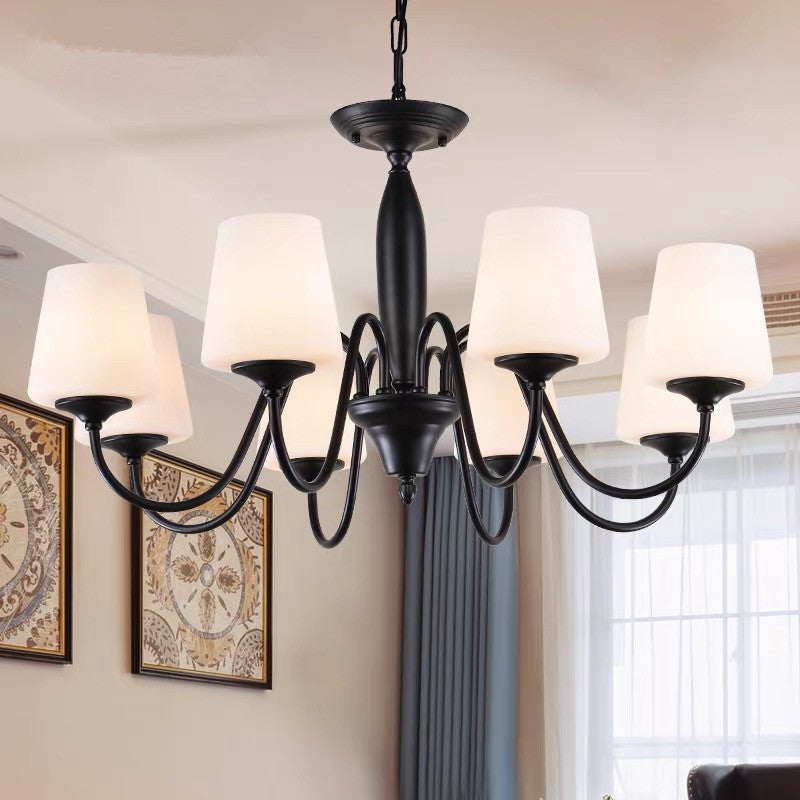 American country wrought iron chandelier European simple living room dining room study bedroom Nordic retro modern simple chandelier