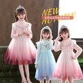 Elsa dress girls new arrivalknittingsweaterkids elsa skirt 3-14 years old dressfall and winter style birthday