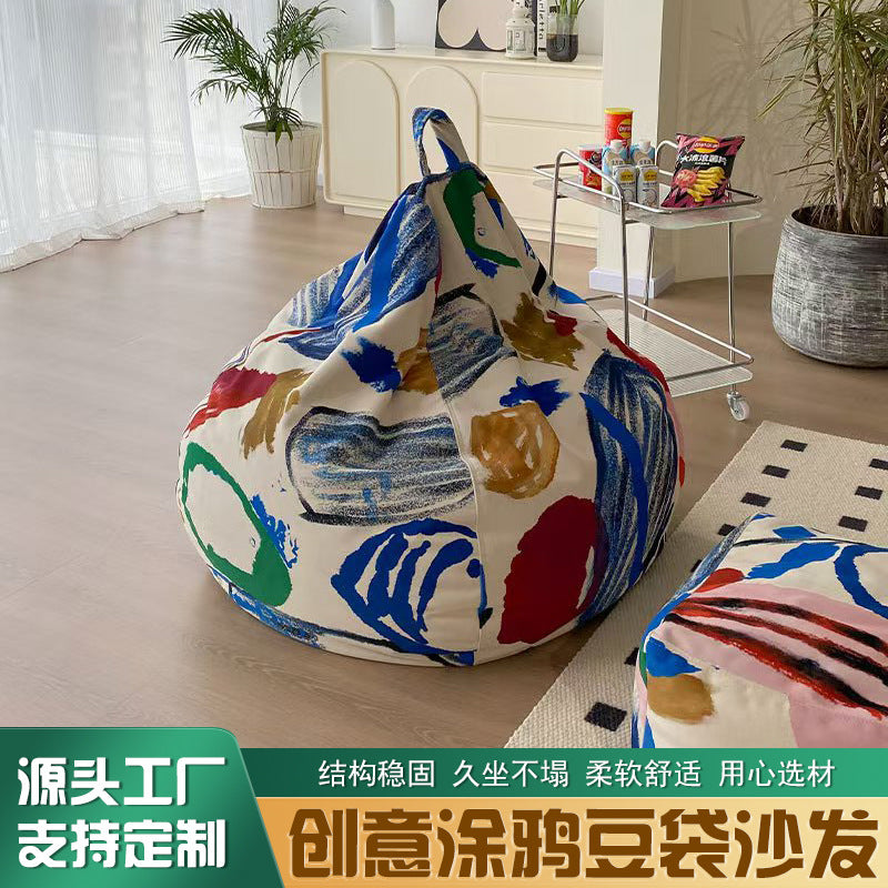 Bean bag lazy sofa graffiti creative popular sofa living room bedroom balcony tatami lounge chair commemorative edition manufacturer