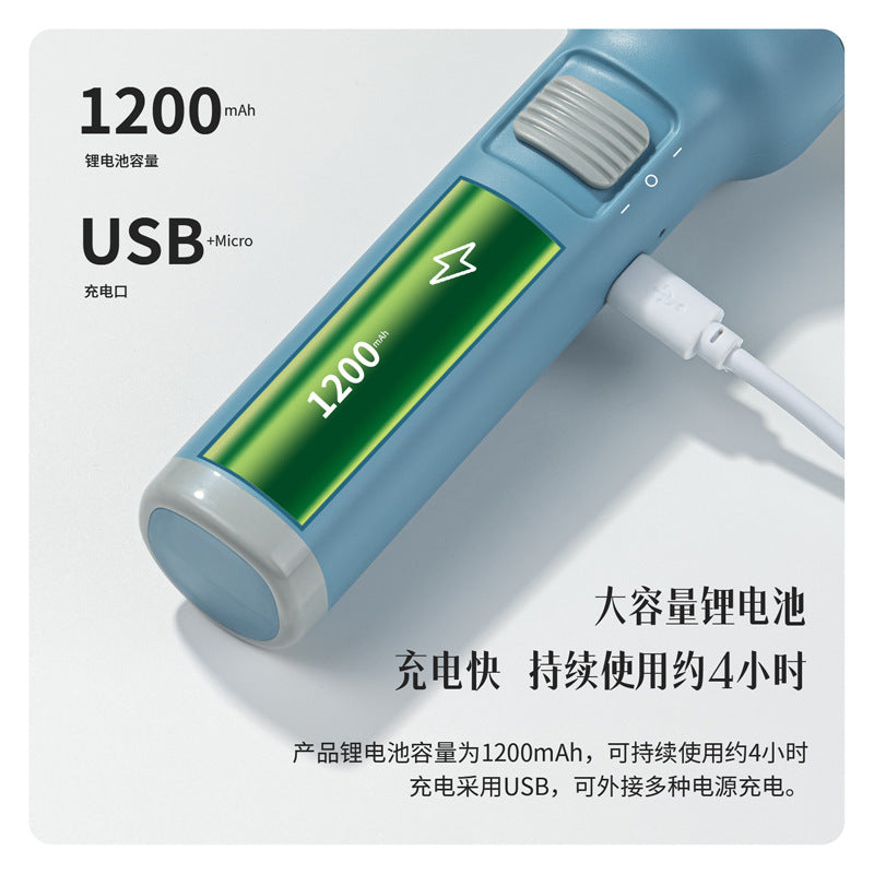 Deli 3662A flashlight double lighting LED strong light lithium battery outdoor police emergency lighting patrol light wholesale