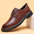 2024 new men's leather shoes - summer breathable business formal british style casual soft sole black dress shoes