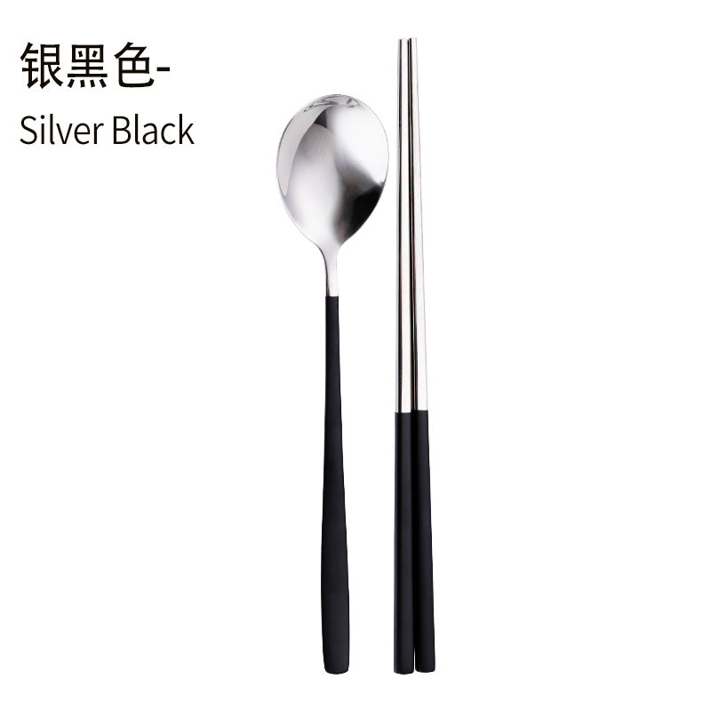 Daoqi 304 stainless steel portable tableware high value gift box spoon chopsticks two-piece set creative simple Korean tableware