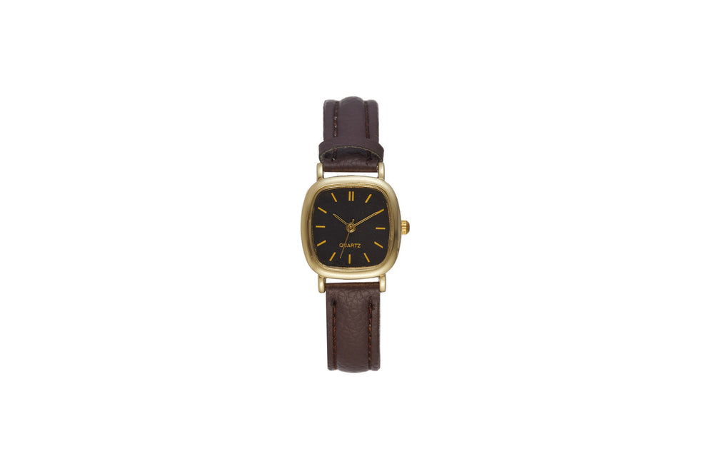 New korean style trendy minimalist retro harajuku fashion quartz leather belt couple watches for students (men & women)