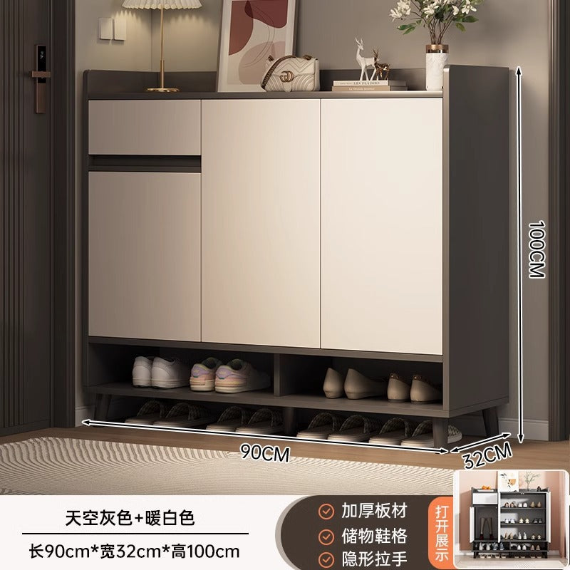 Shoe cabinet household door 2025 new indoor porch cabinet integrated locker solid wood legs multi-layer shoe rack
