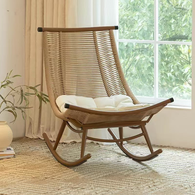 Rocking chair recliner adult can sleep rattan chair balcony lazy chair living room for home leisure casual chair
