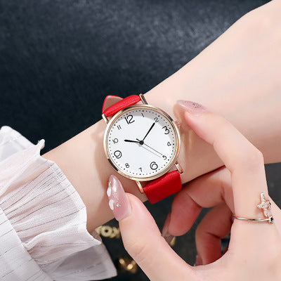 Aliexpress cross-border new korean style fashionable minimalist leather belt watch women's casual student quartz ladies watch - direct from the manufacturer