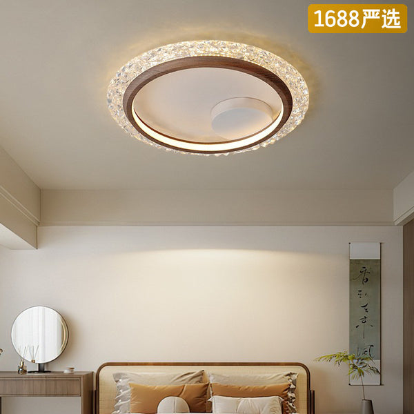 [Strict selection] Medieval wabi-sabi wind ceiling light 2025 new American retro walnut round super bright eye protection light