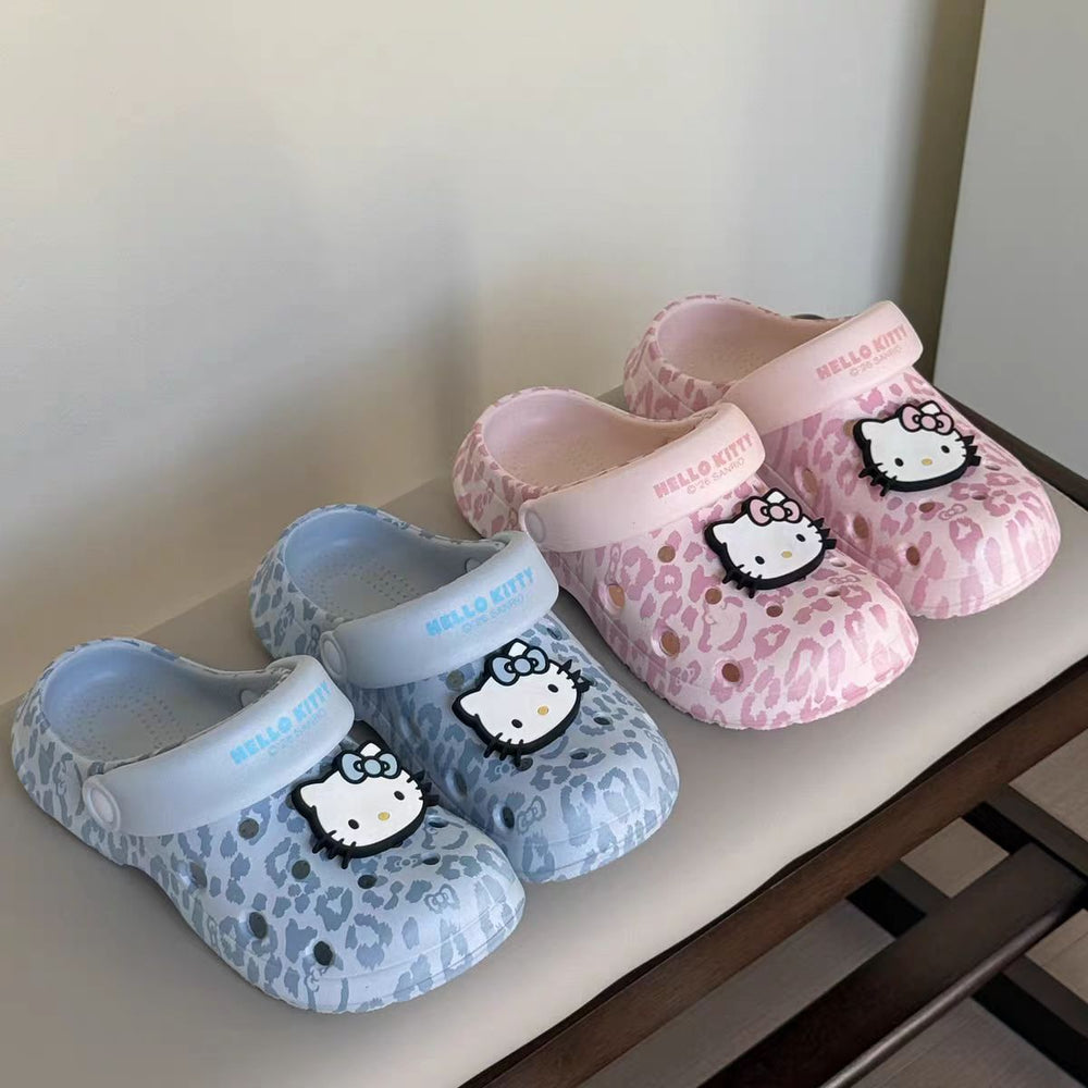 New kitty cat leopard print clogs - women's non-slip, odor-resistant summer outdoor slippers, indoor house slippers