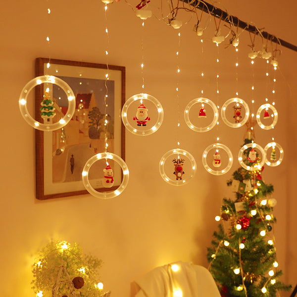 Cross-border LED lights Christmas tree listing snowman pendant light string Christmas copper curtain light shopping mall decorative light