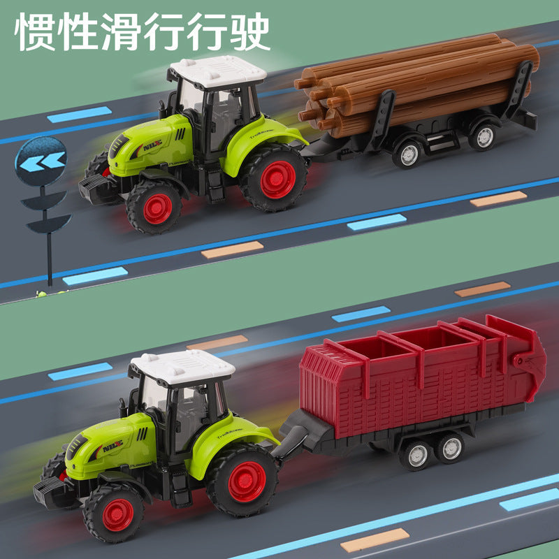 inertial simulation farmer truck tractor pastoral engineering vehicle wood transport vehicle model kids toys wholesale