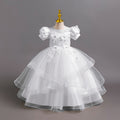 Export long skirt style female flower girl evening dress beaded wedding dress princess dress model catwalk dress kids dress