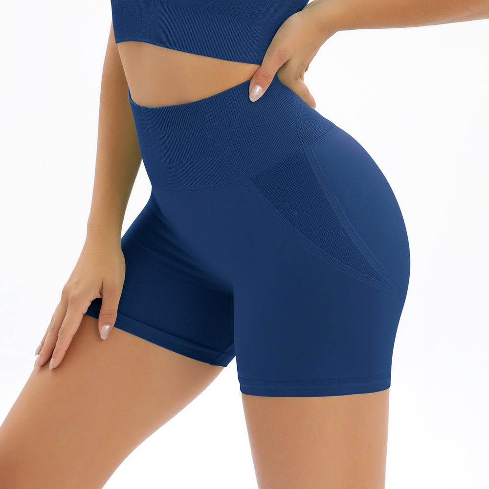 Clearance: european & american style peach lift seamless knit high-waisted yoga shorts - perfect for fitness, running, and yoga