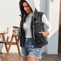 Fashion cross-border export independent station  new washed classic style denim vest waistcoat tops for women