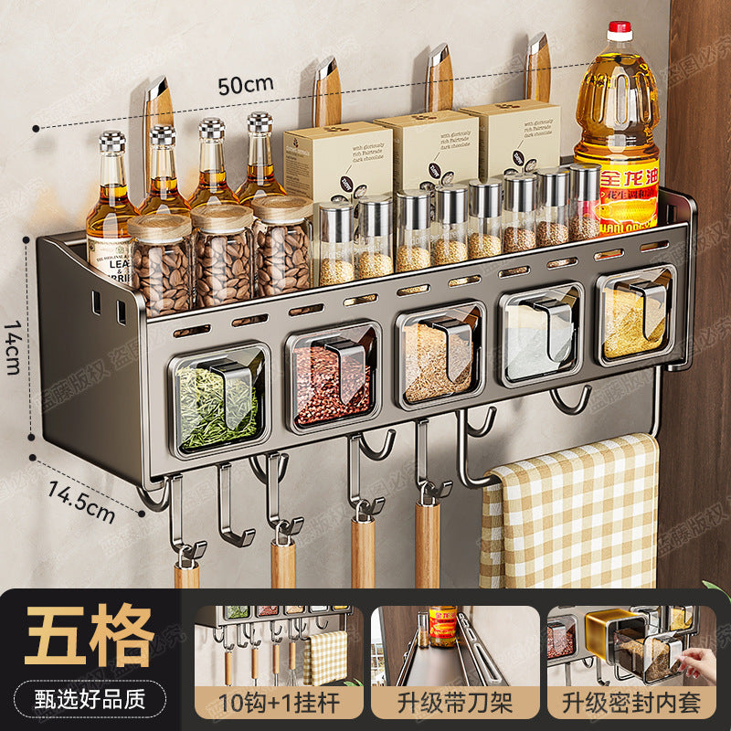 [Sample customization] No punching kitchen rack seasoning rack household wall wall mounted knife spatula storage rack