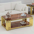 Coffee table - stainless steel tea table - modern minimalist tempered glass side table - luxury & high-end design