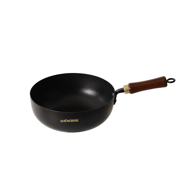 1.5 cm thickened Japanese iron pan non-stick pan, uncoated wok, household wok, nitriding pan, gas stove suitable
