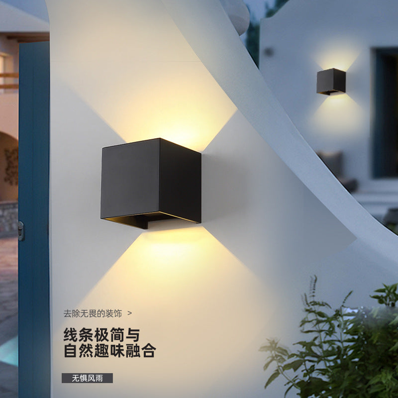 Waterproof led wall lamp courtyard balcony outdoor pillar lamp simple creative garden outdoor stairs wall washer wall lamp