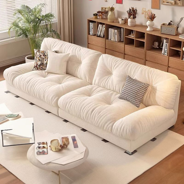 Cloud sofa new modern simple cream style living room small apartment straight row double three lazy fabric sofa